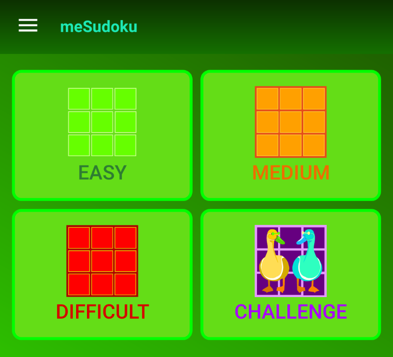 Start screen of meSudoku